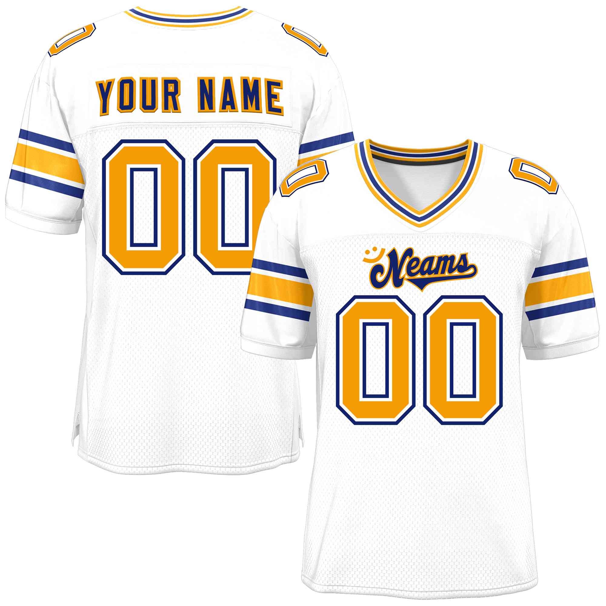 Custom White Personalized Classic Authentic Football Jersey