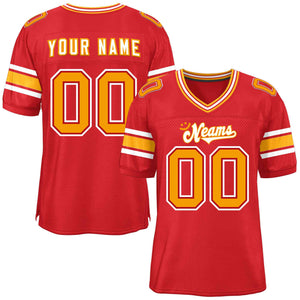 Custom Red Personalized Classic Authentic Football Jersey