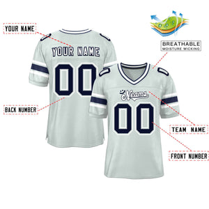 Custom Silver Personalized Classic Authentic Football Jersey