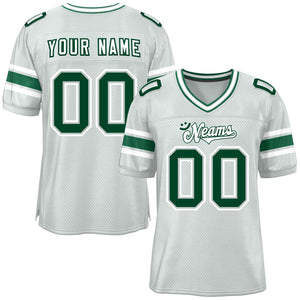 Custom Silver Personalized Classic Authentic Football Jersey