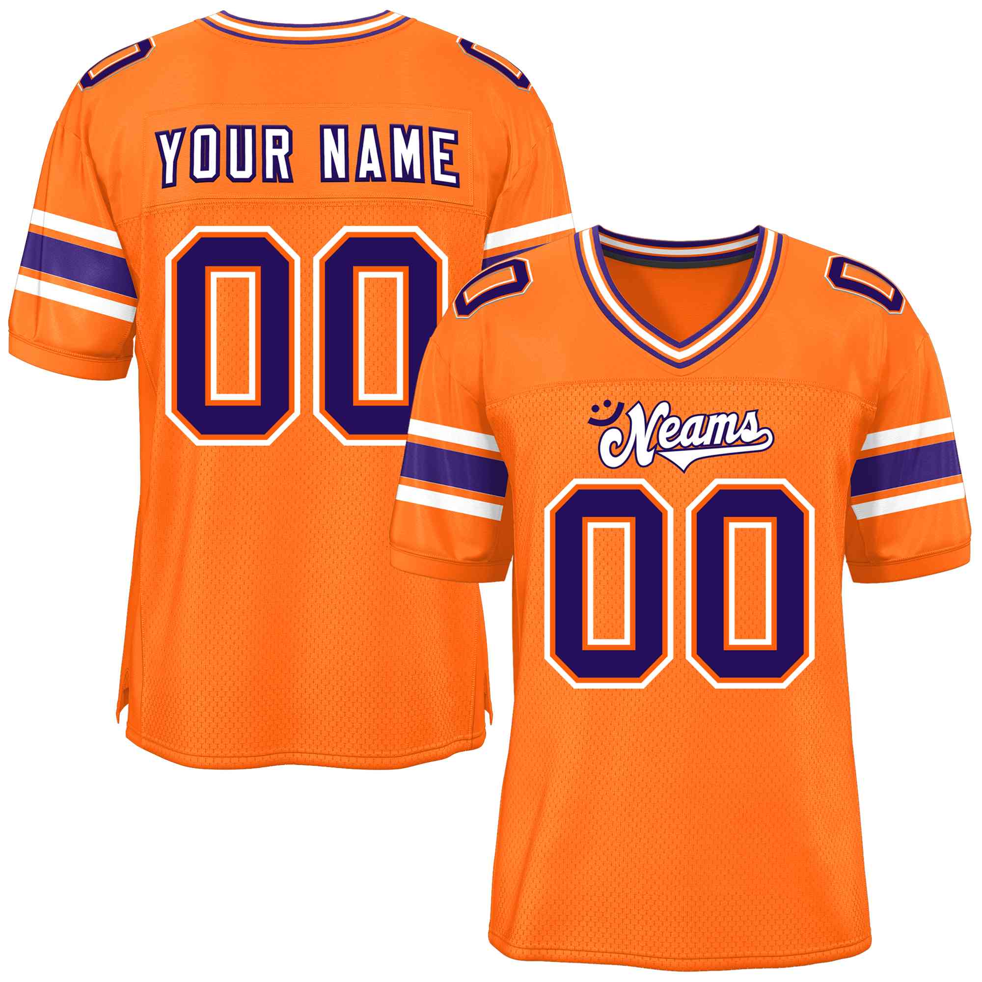 Custom Orange Personalized Classic Authentic Football Jersey