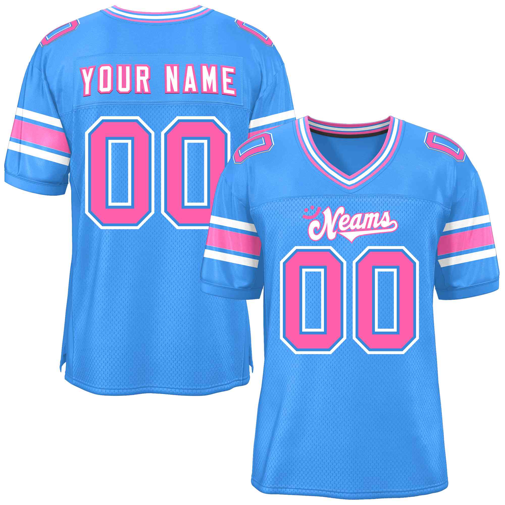 Custom Powder Blue Personalized Classic Authentic Football Jersey