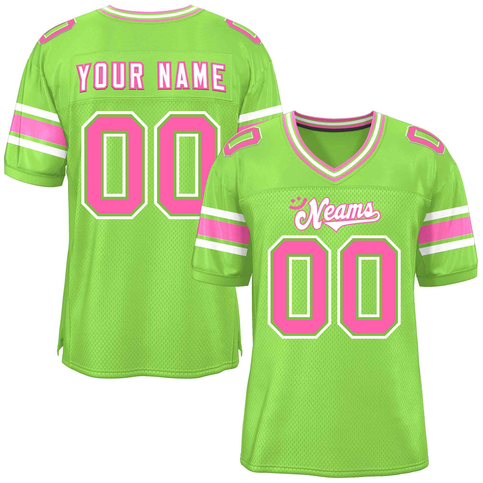 Custom Neon Green Personalized Classic Authentic Football Jersey