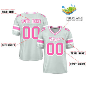 Custom Silver Personalized Classic Authentic Football Jersey