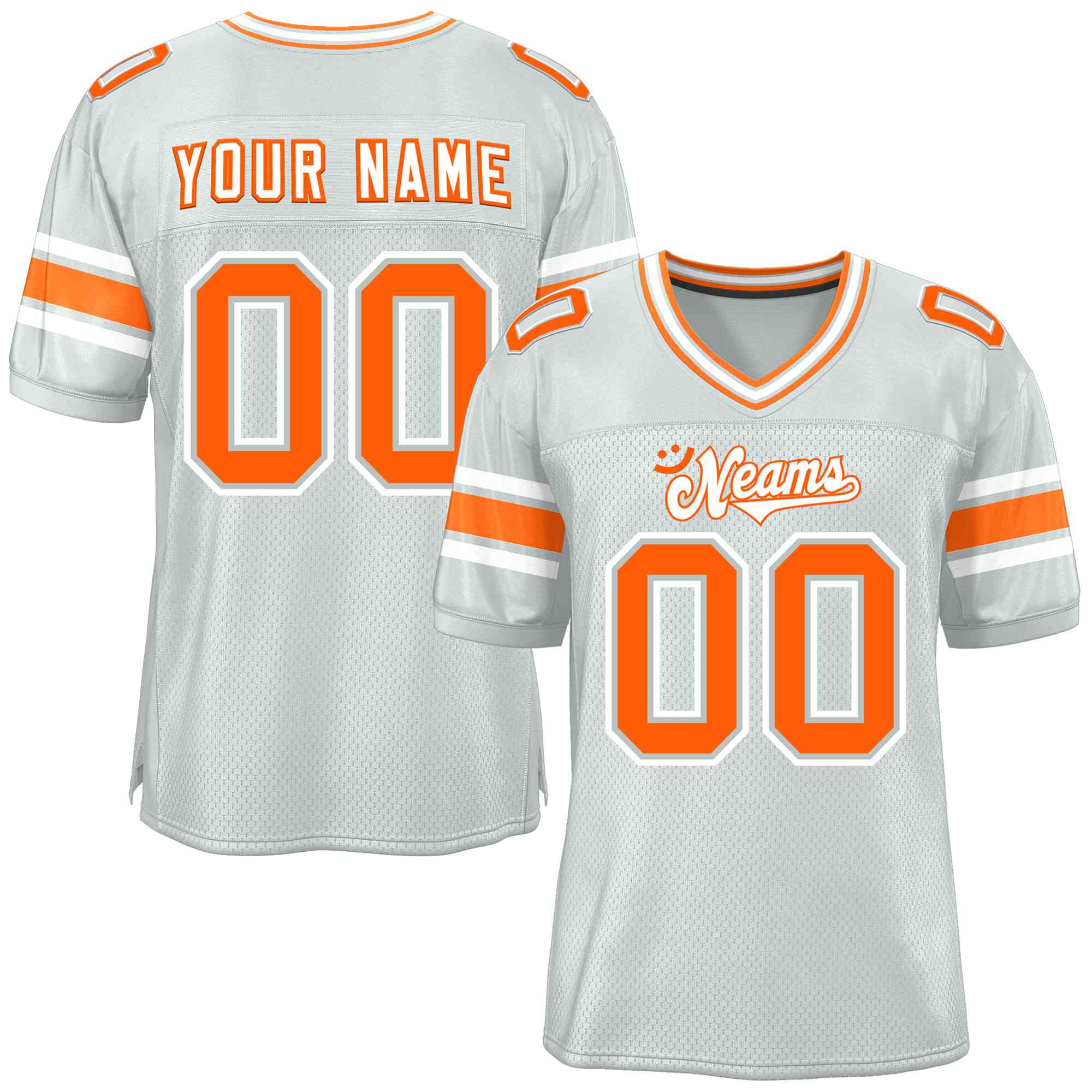 Custom Silver Personalized Classic Authentic Football Jersey