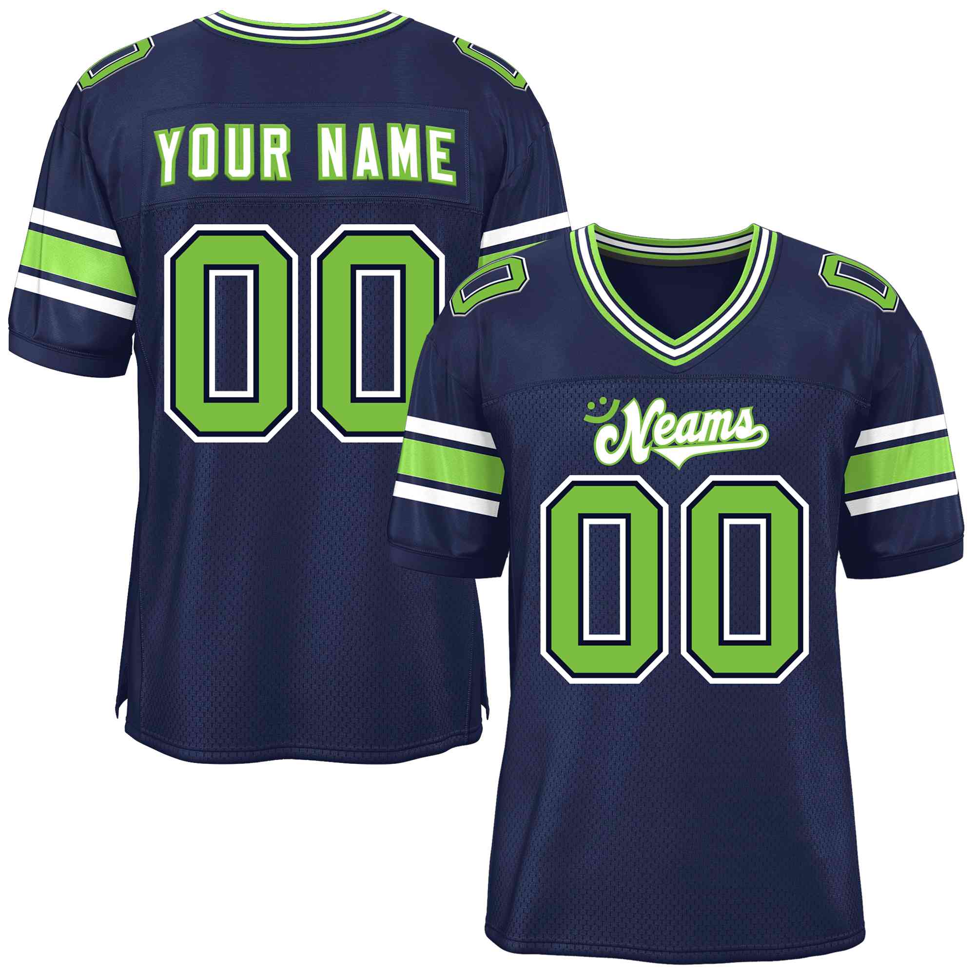 Custom Navy Personalized Classic Authentic Football Jersey