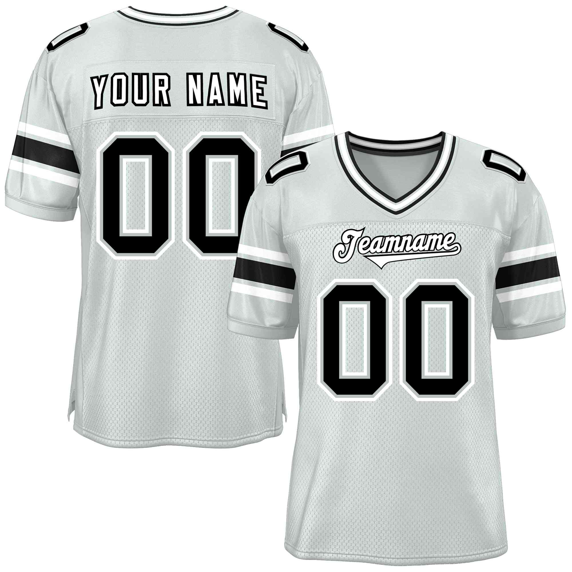 Custom Silver Personalized Classic Authentic Football Jersey