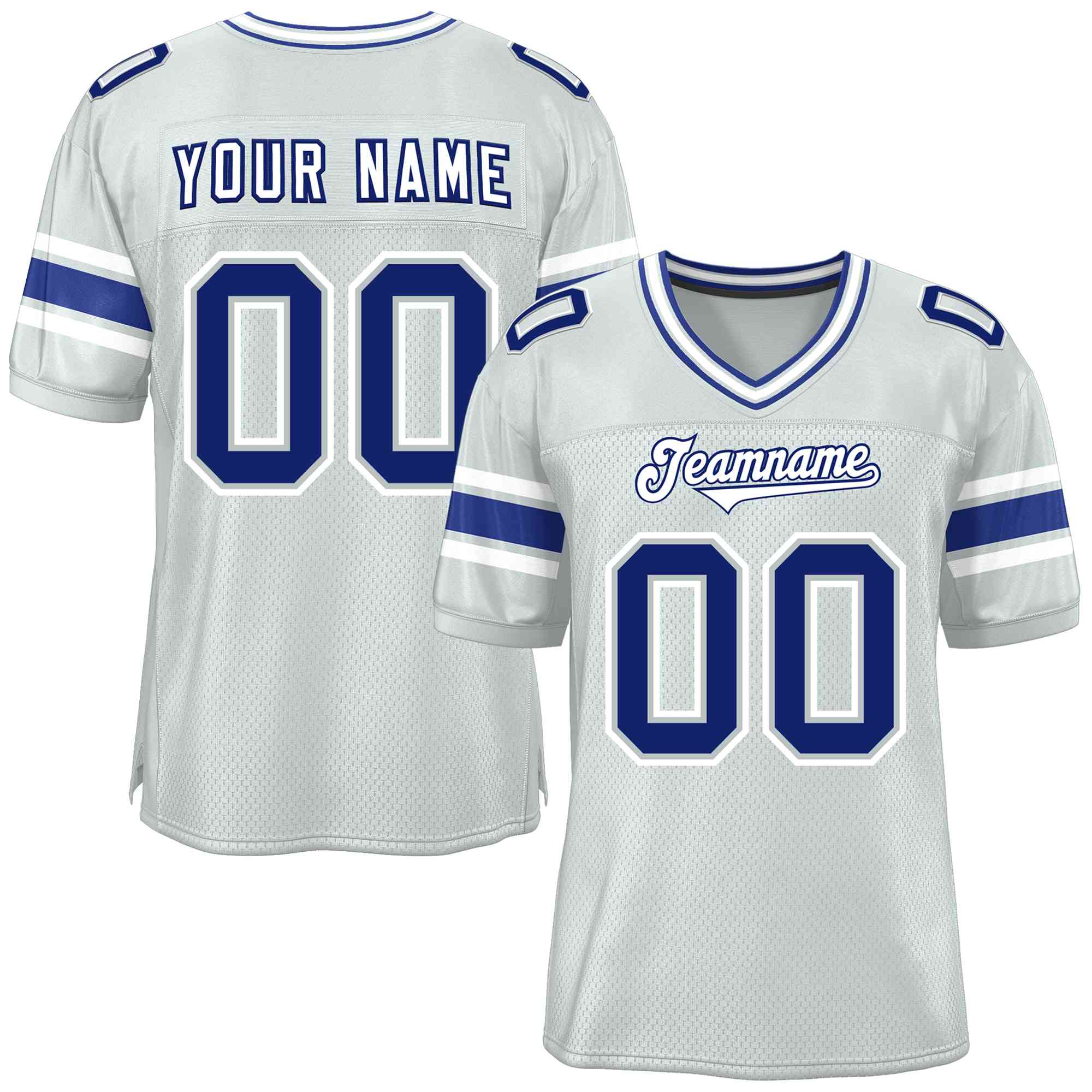 Custom Silver Personalized Classic Authentic Football Jersey