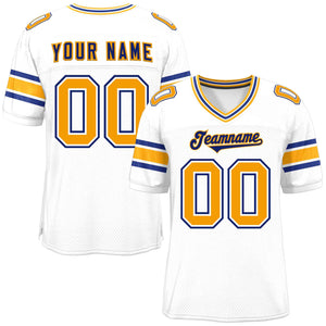 Custom White Personalized Classic Authentic Football Jersey