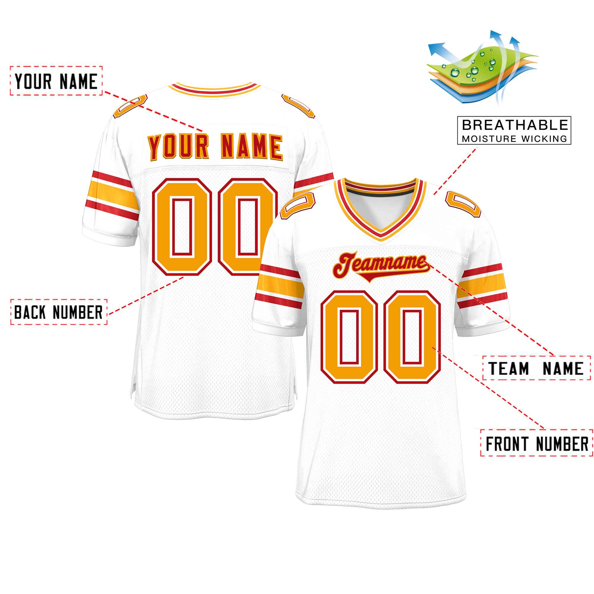 Custom White Personalized Classic Authentic Football Jersey