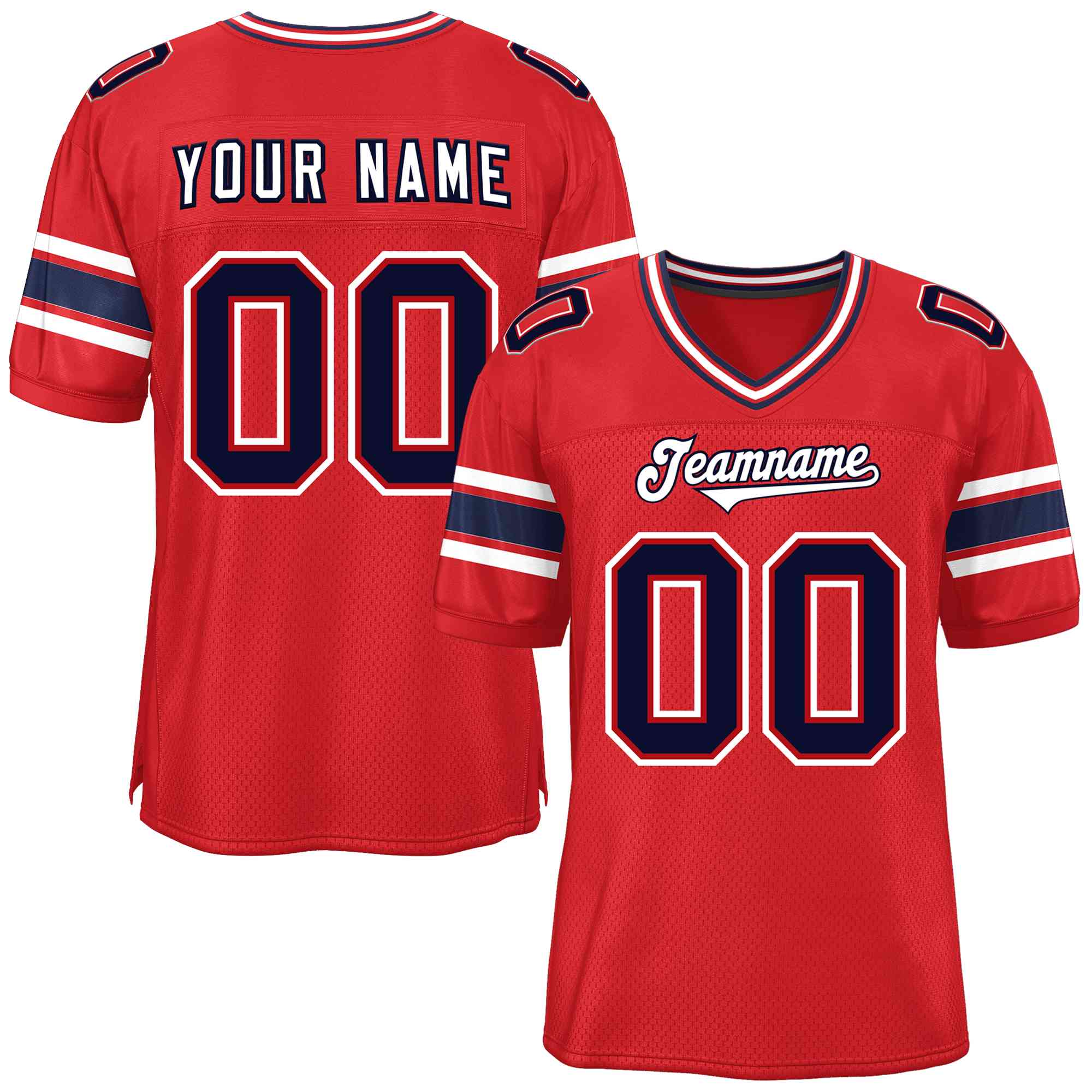 Custom Red Personalized Classic Authentic Football Jersey