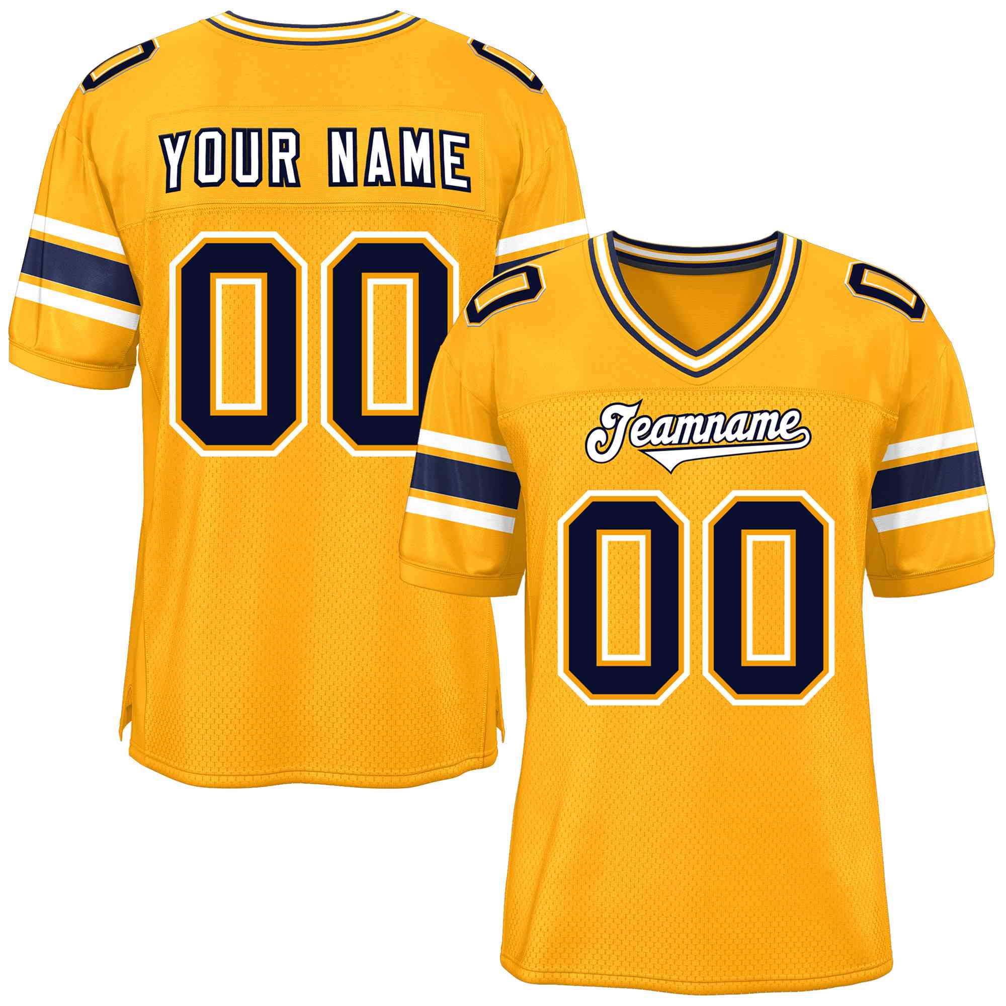 Custom Yellow Personalized Classic Authentic Football Jersey