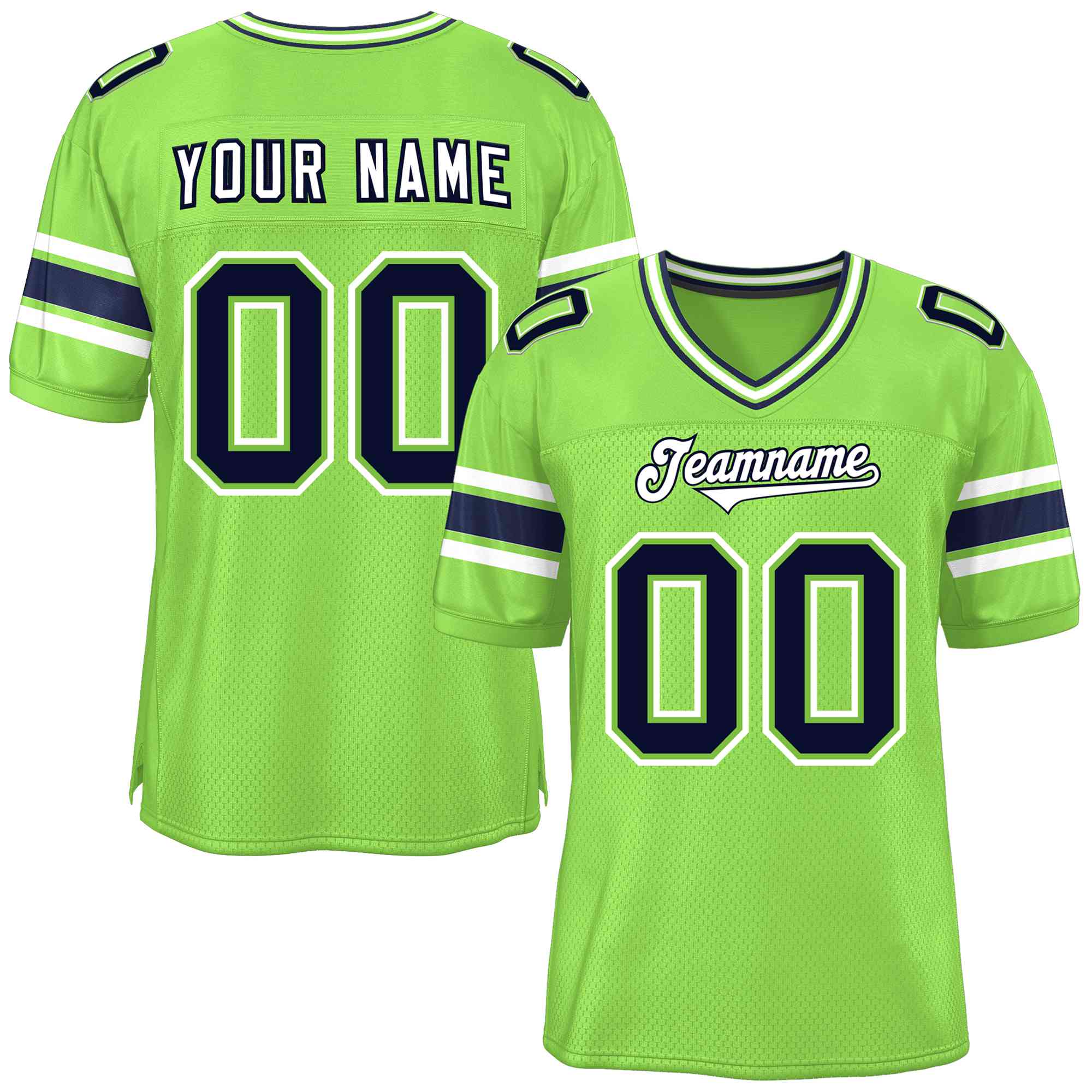 Custom Neon Green Personalized Classic Authentic Football Jersey