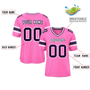 Custom Pink Personalized Classic Authentic Football Jersey