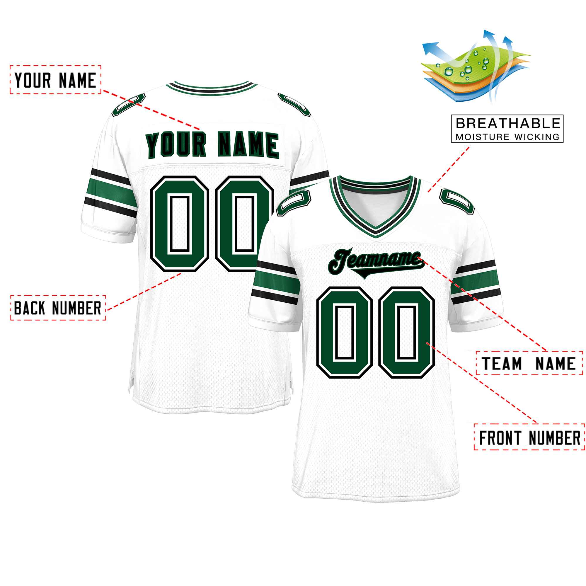 Custom White Personalized Classic Authentic Football Jersey