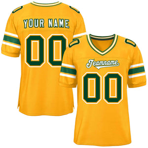 Custom Yellow Personalized Classic Authentic Football Jersey