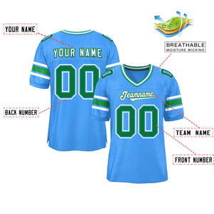 Custom Powder Blue Personalized Classic Authentic Football Jersey