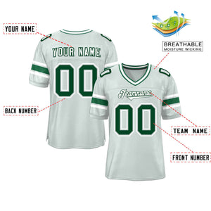 Custom Silver Personalized Classic Authentic Football Jersey