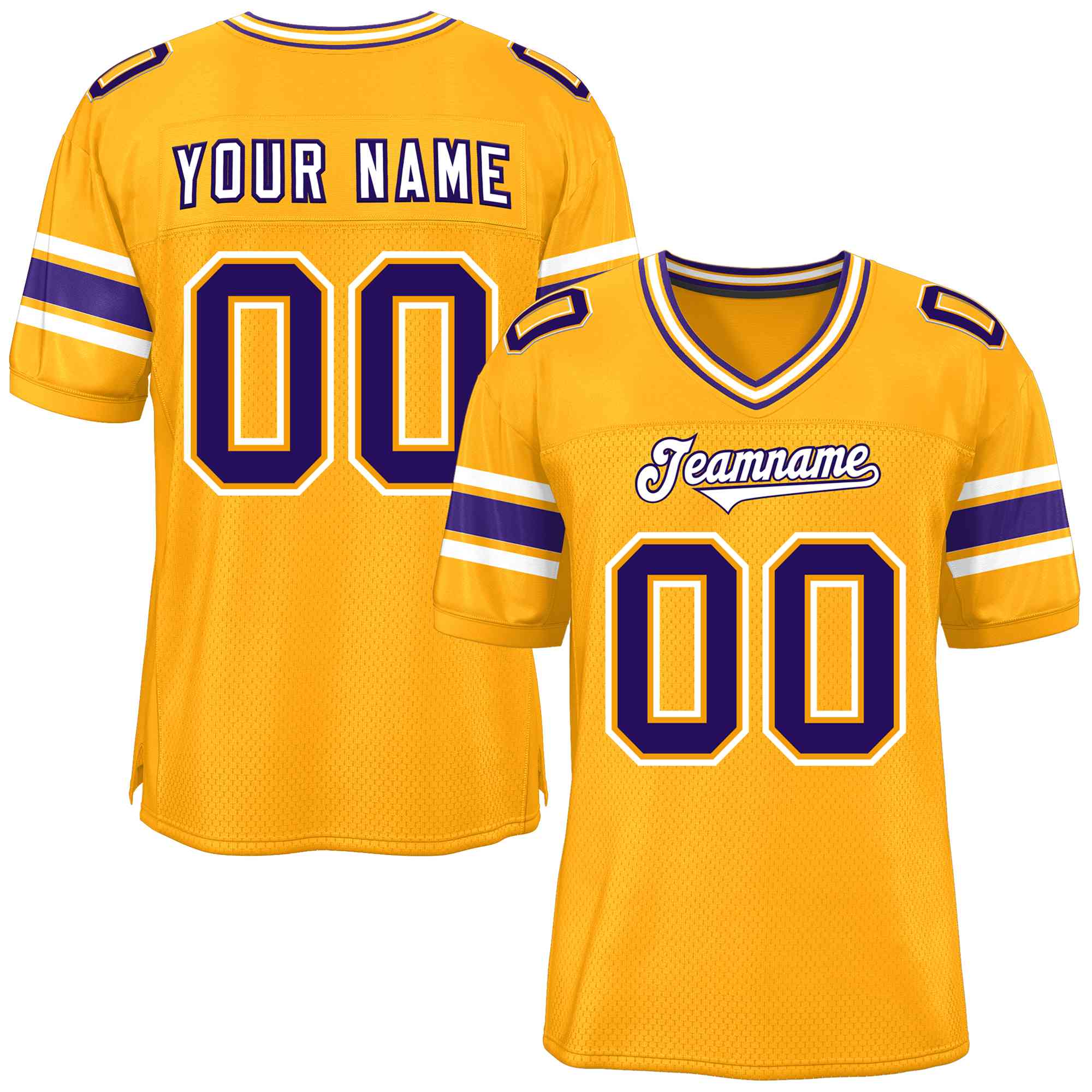 Custom Yellow Personalized Classic Authentic Football Jersey