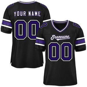 Custom Black Personalized Classic Authentic Football Jersey