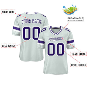 Custom Silver Personalized Classic Authentic Football Jersey