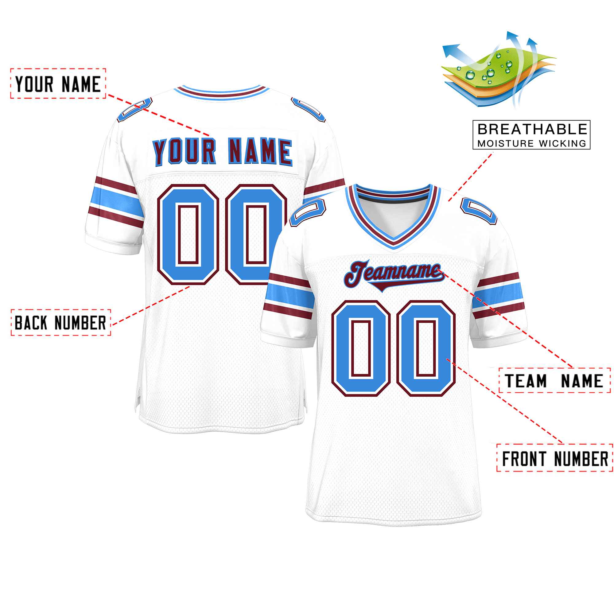 Custom White Personalized Classic Authentic Football Jersey