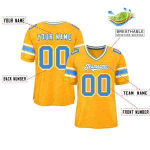 Custom Yellow Personalized Classic Authentic Football Jersey