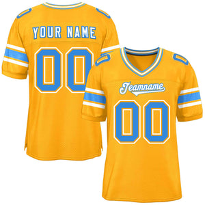 Custom Yellow Personalized Classic Authentic Football Jersey