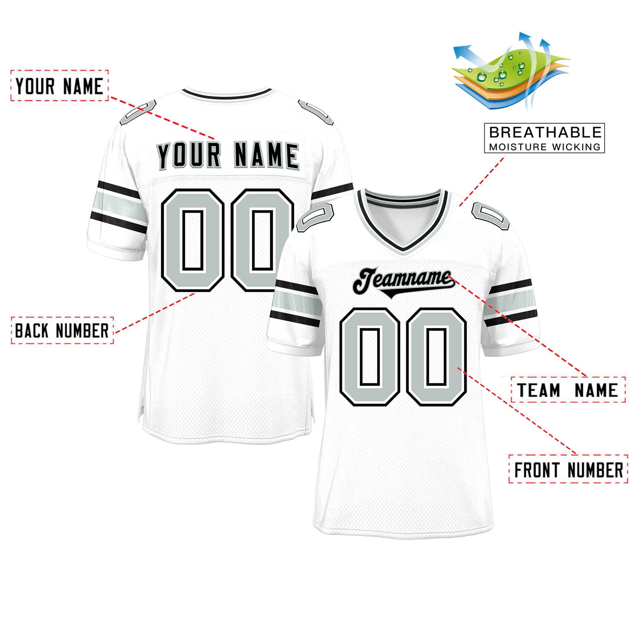 Custom White Personalized Classic Authentic Football Jersey