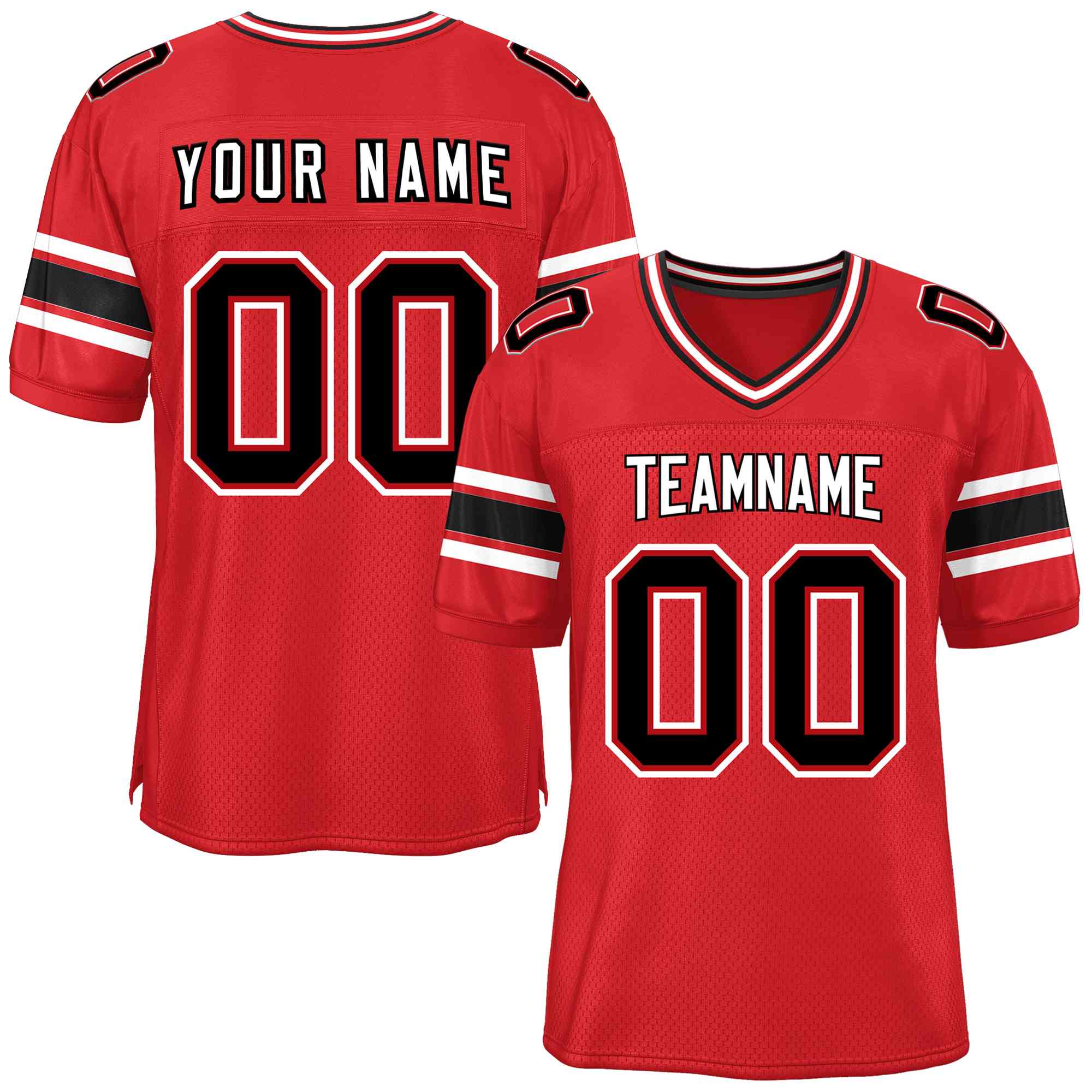 Custom Red Personalized Classic Authentic Football Jersey