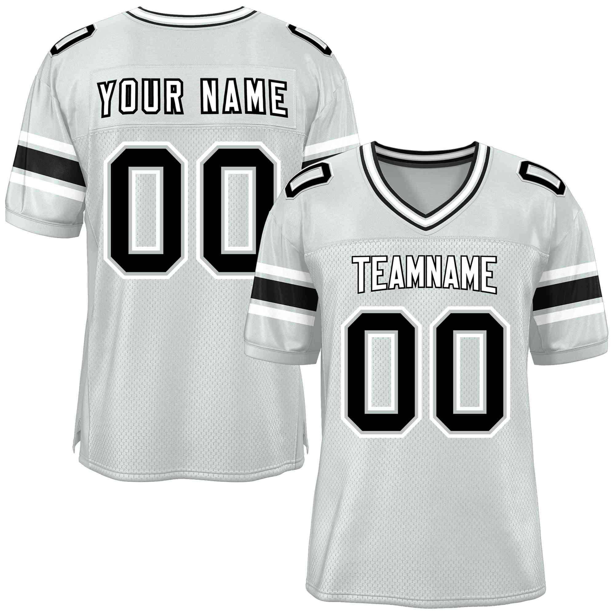 Custom Silver Personalized Classic Authentic Football Jersey