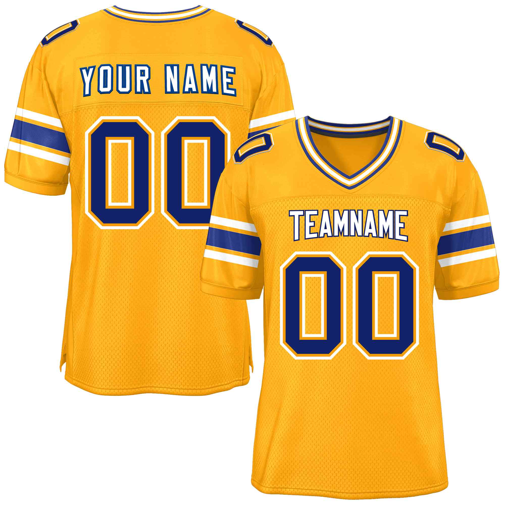 Custom Yellow Personalized Classic Authentic Football Jersey