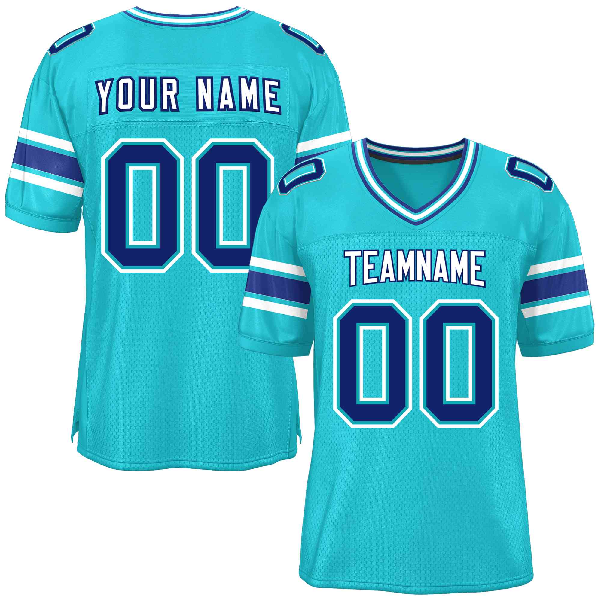 Custom Aqua Personalized Classic Authentic Football Jersey