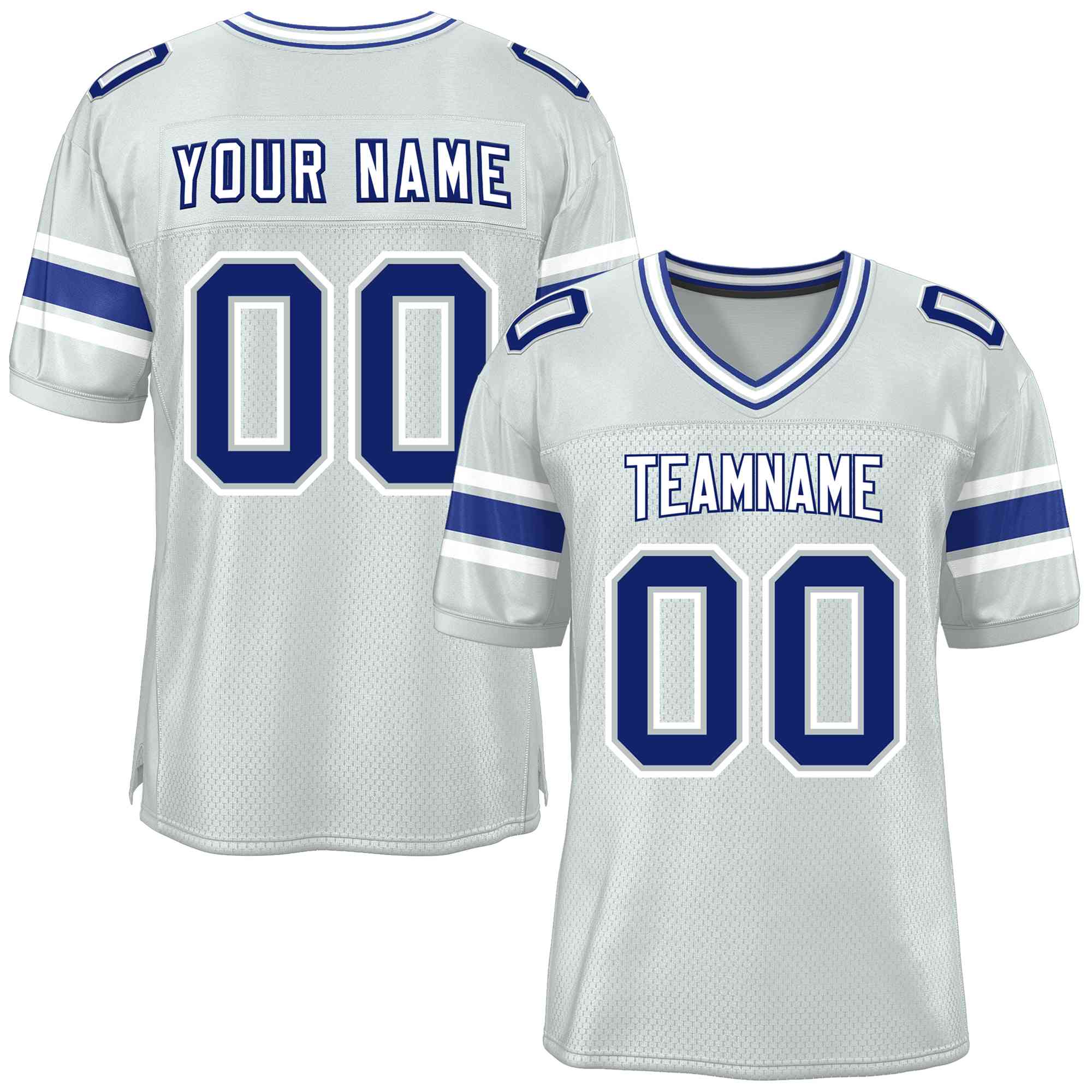 Custom Silver Personalized Classic Authentic Football Jersey