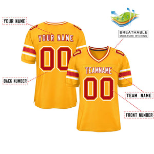 Custom Yellow Personalized Classic Authentic Football Jersey