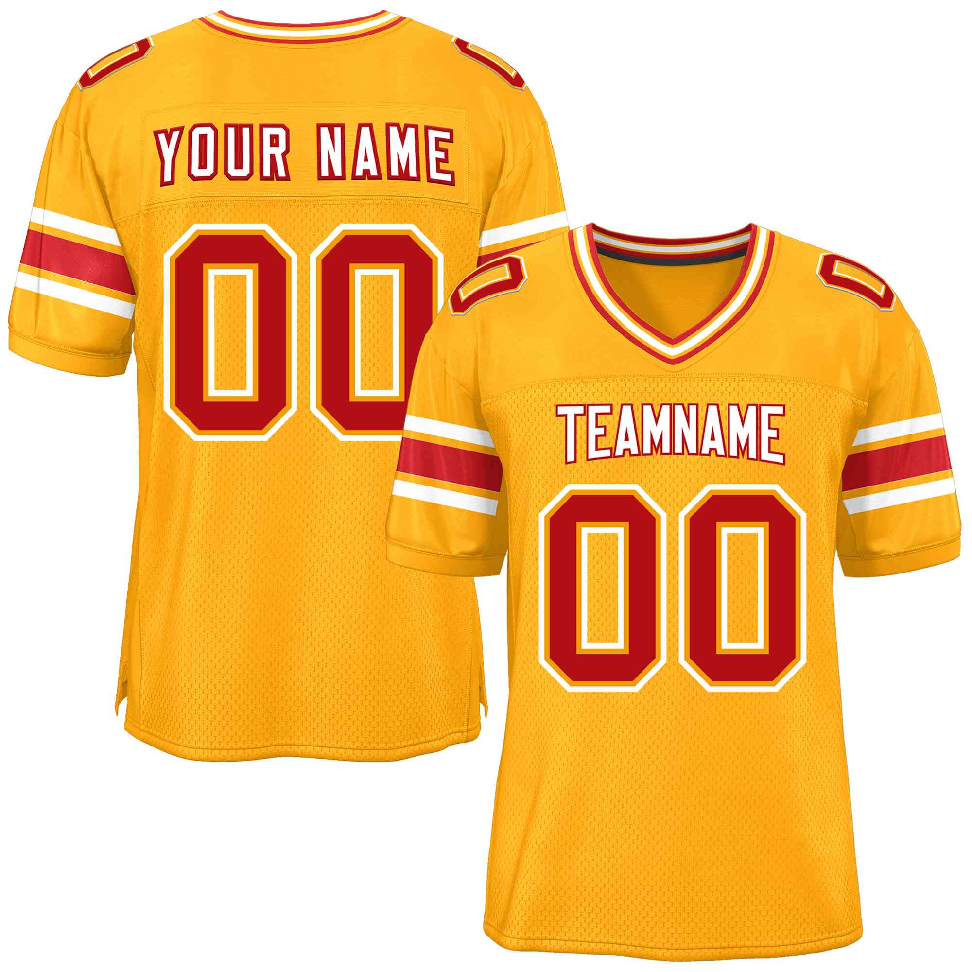 Custom Yellow Personalized Classic Authentic Football Jersey