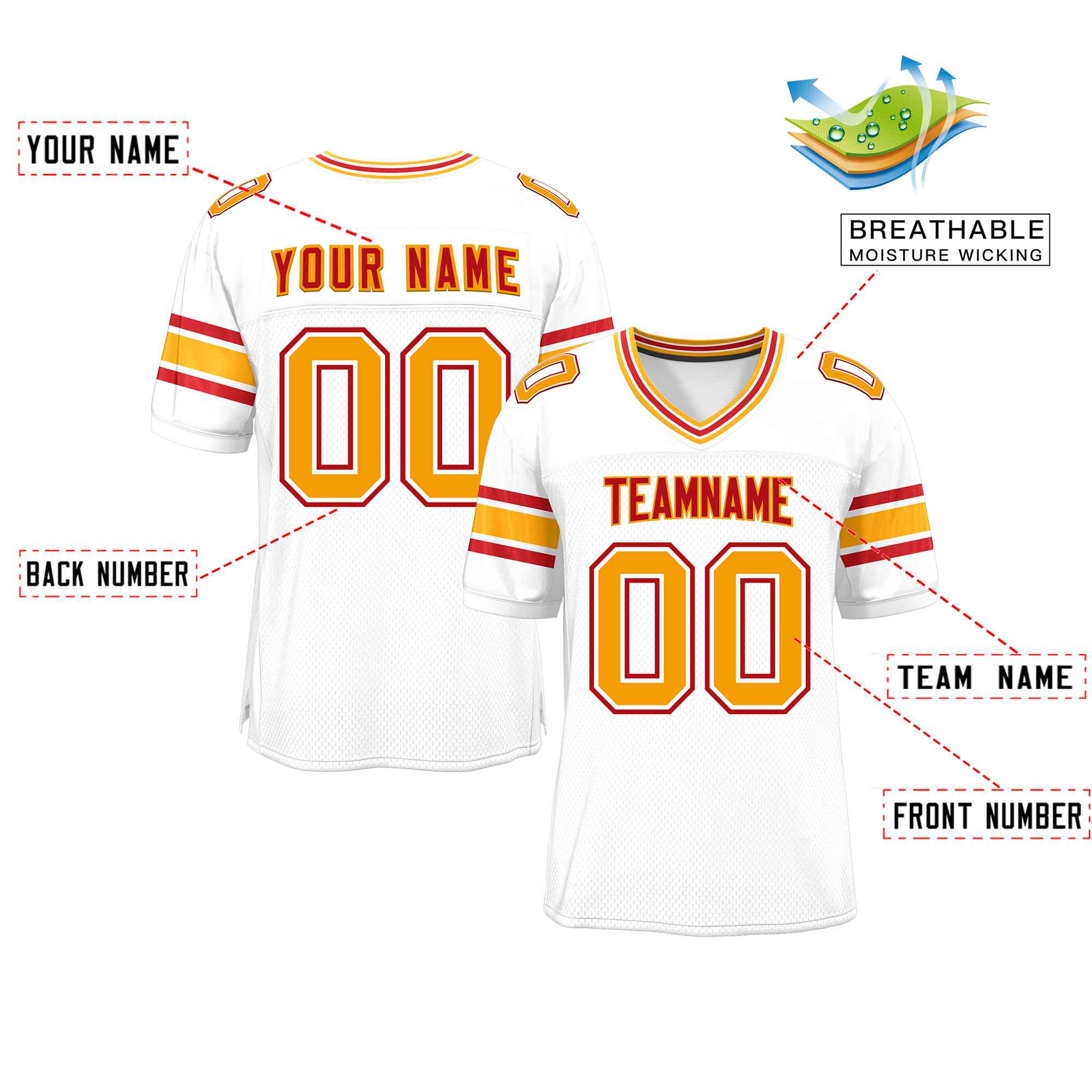 Custom White Personalized Classic Authentic Football Jersey