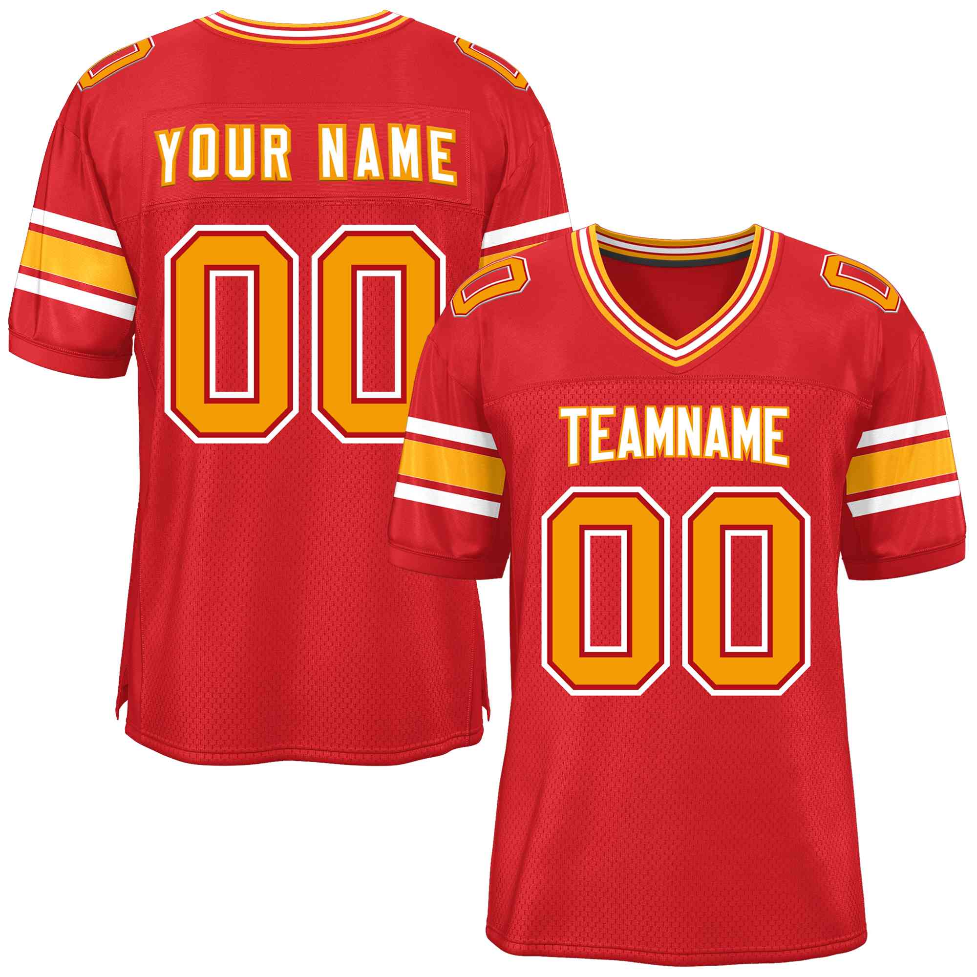 Custom Red Personalized Classic Authentic Football Jersey