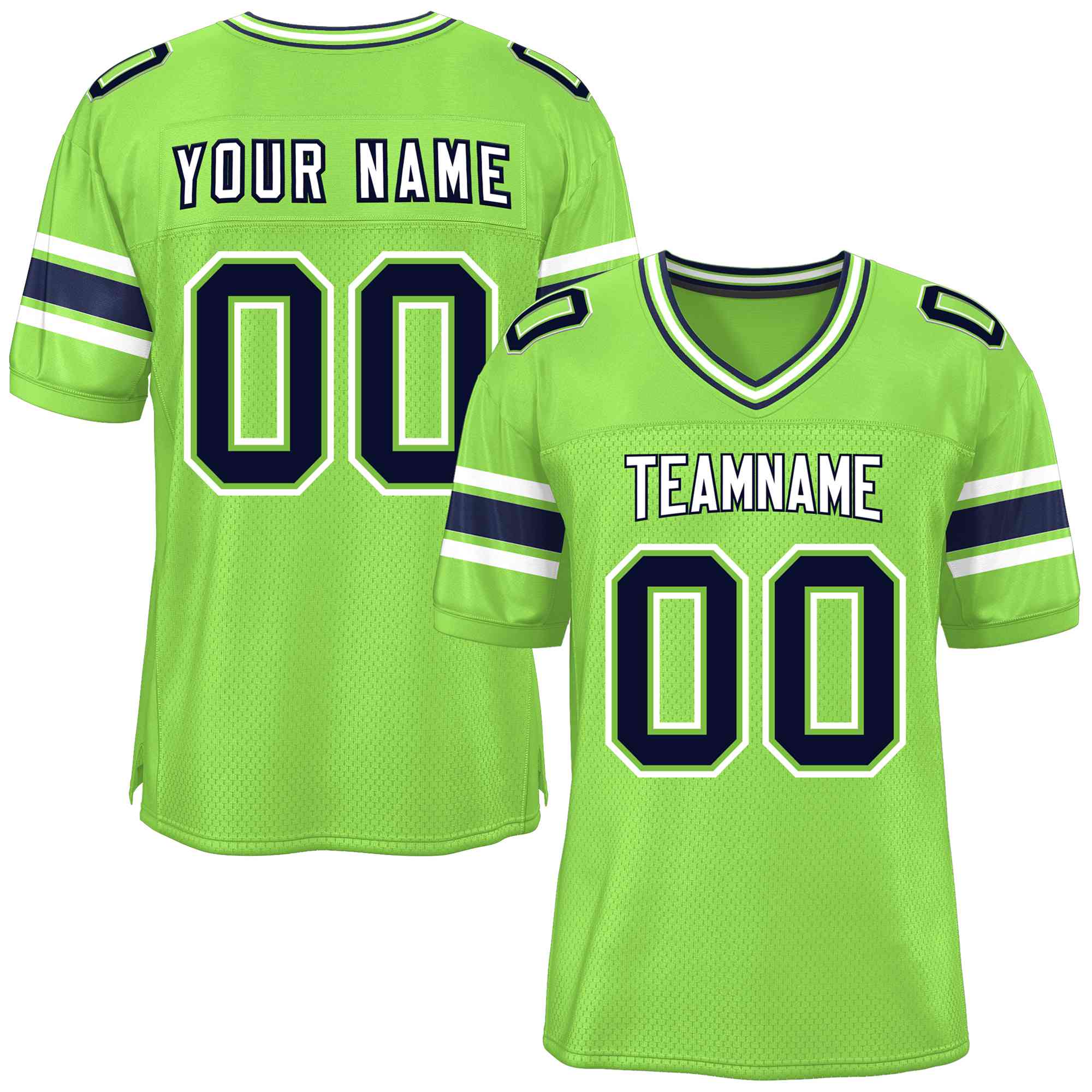 Custom Neon Green Personalized Classic Authentic Football Jersey