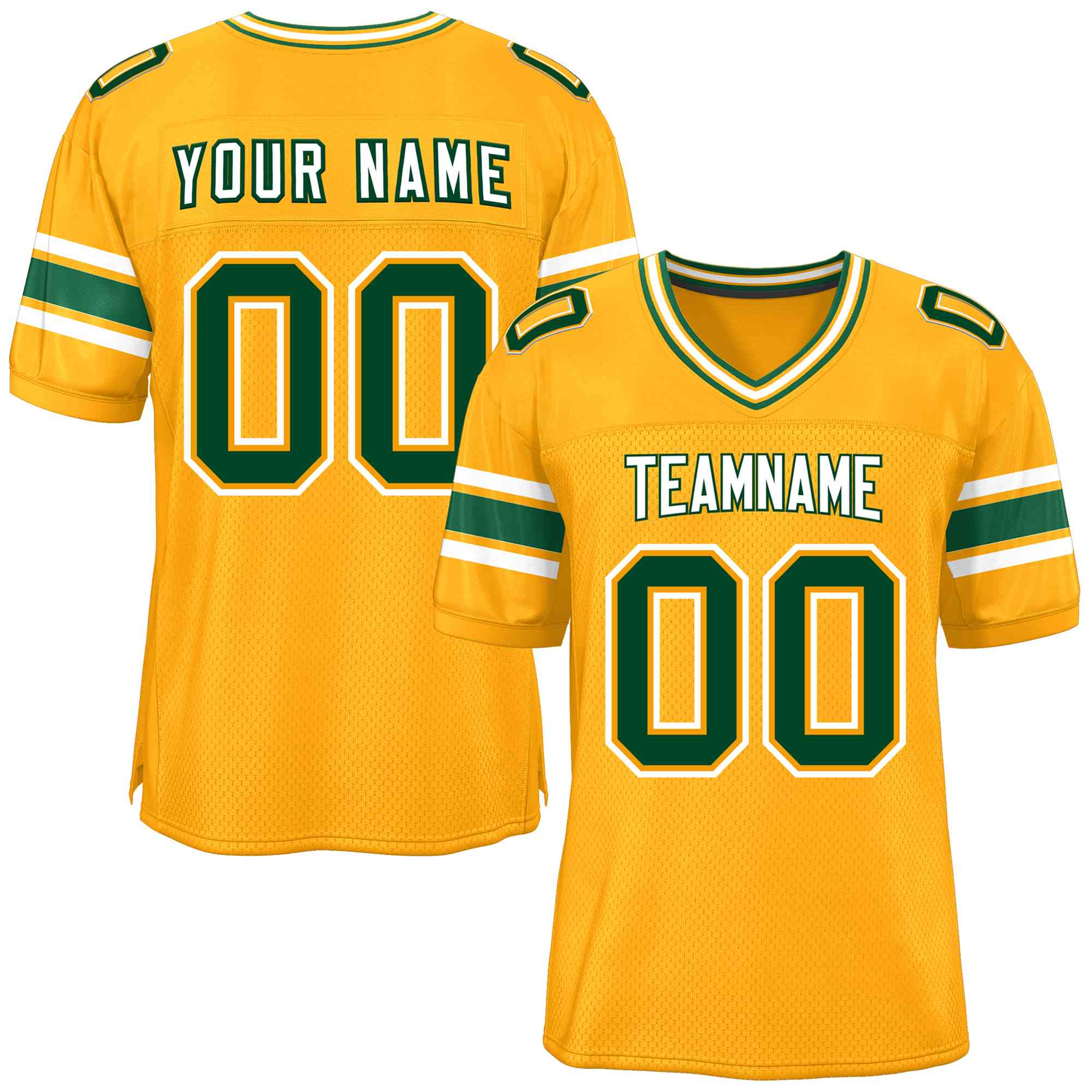 Custom Yellow Personalized Classic Authentic Football Jersey