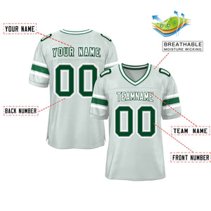 Custom Silver Personalized Classic Authentic Football Jersey