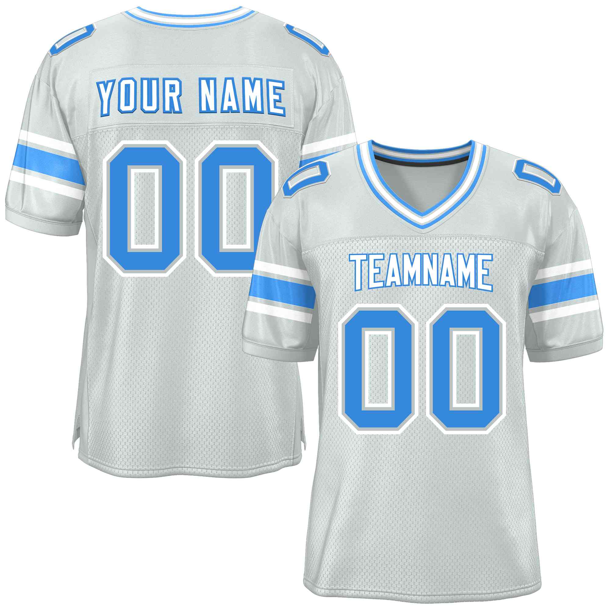 Custom Silver Personalized Classic Authentic Football Jersey