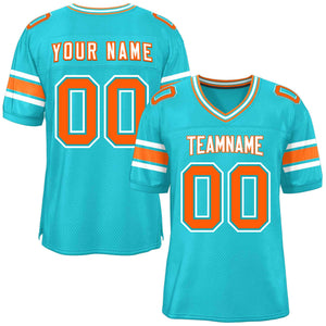 Custom Aqua Personalized Classic Authentic Football Jersey