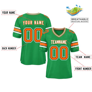 Custom Kelly Green Personalized Classic Authentic Football Jersey