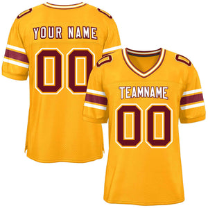 Custom Yellow Personalized Classic Authentic Football Jersey