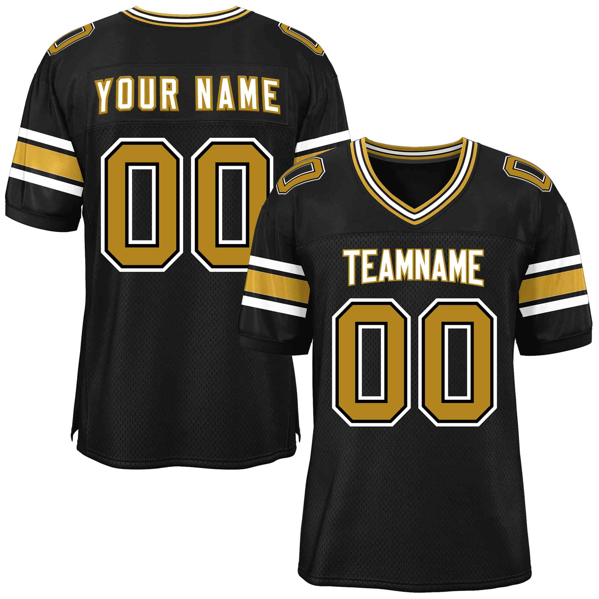 Custom Black Personalized Classic Authentic Football Jersey