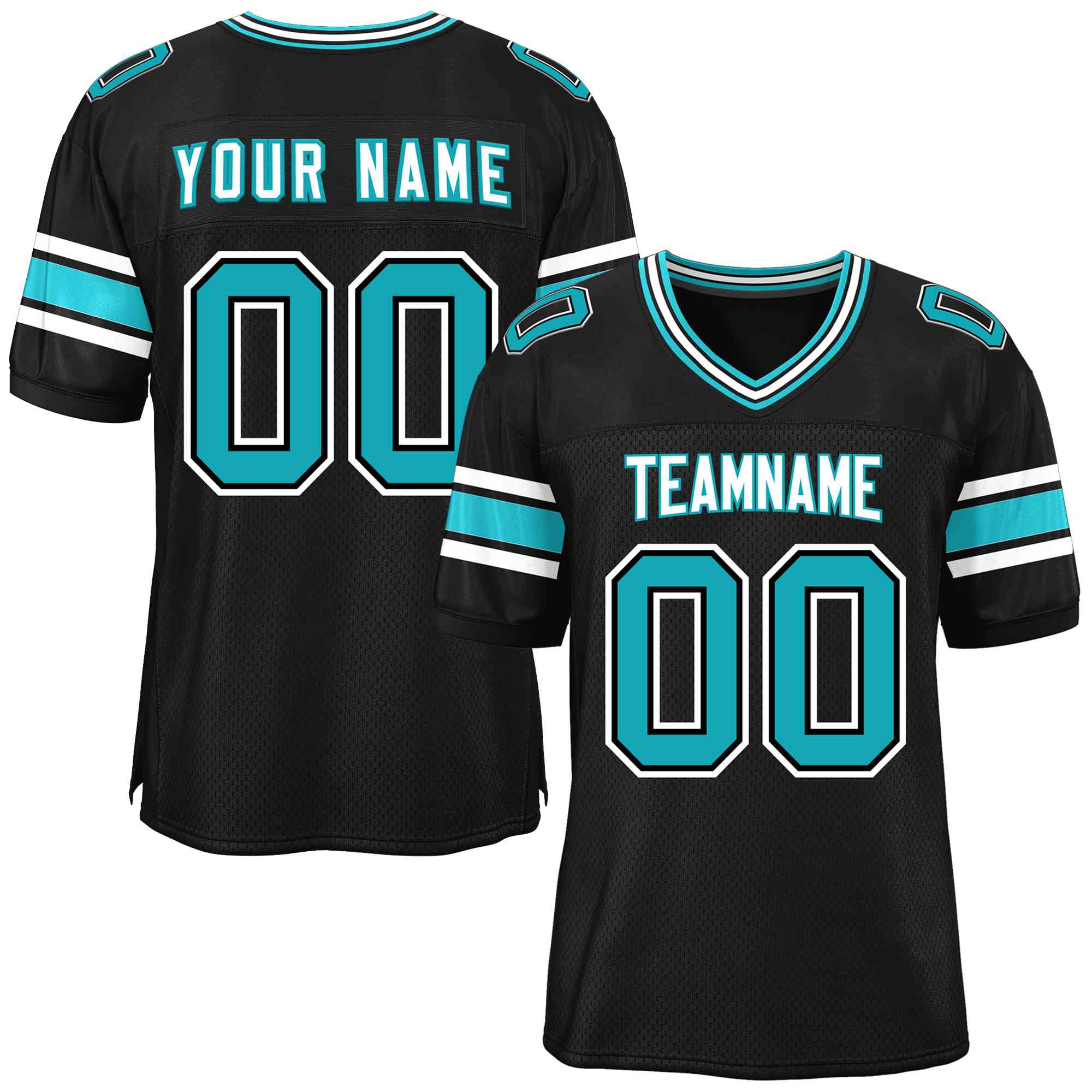 Custom Black Personalized Classic Authentic Football Jersey