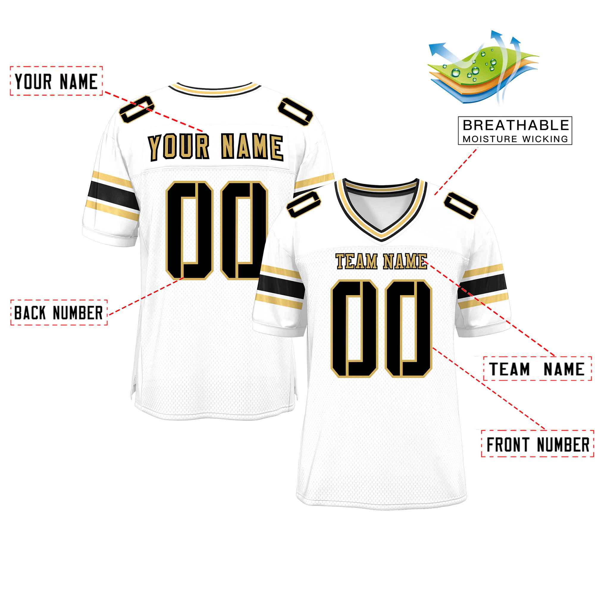 Custom White Personalized Classic Authentic Football Jersey