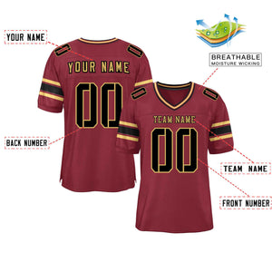 Custom Crimson Personalized Classic Authentic Football Jersey