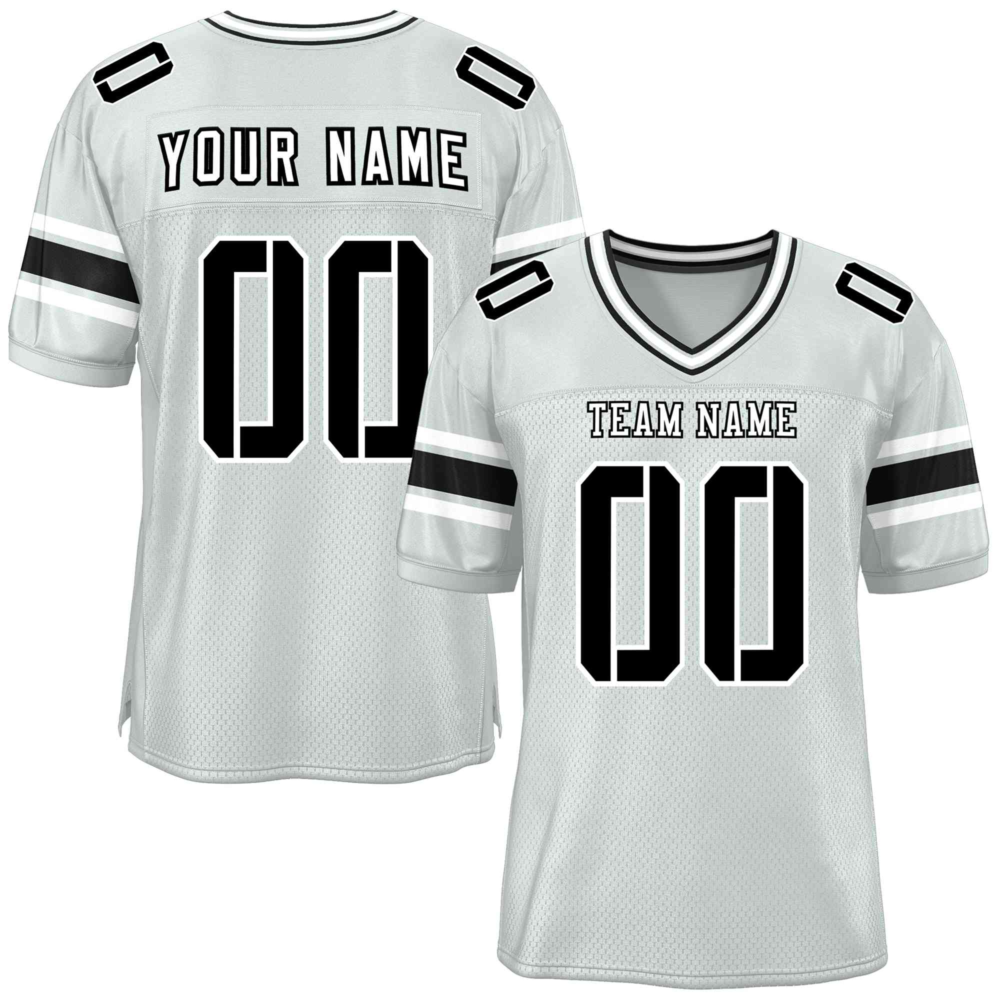 Custom Silver Personalized Classic Authentic Football Jersey